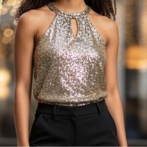 CABLE & GAUGE‎ SEQUIN TOP WOMENS SIZE SMALL